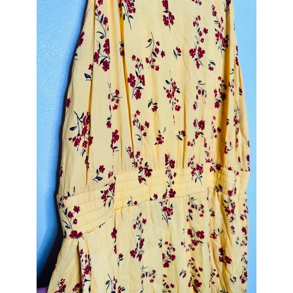THAKOON Yellow Floral Sleeveless  Back Button Closure Wide Leg Jumpsuit Size 6 - Picture 9 of 16